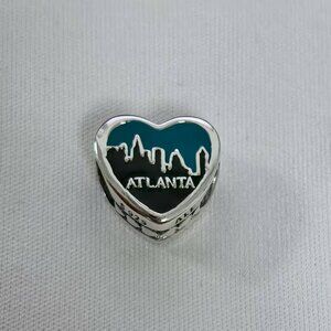 Pandora Georgia Exclusive Travel Heart Charm Pendant, S925 Silver Jewelry